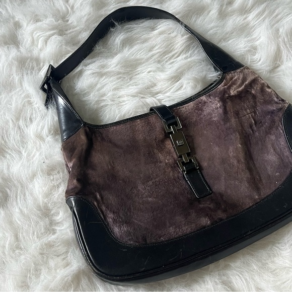 Gucci Tom Ford Era Purple Velvet Jackie Bag Vintage - Flaws - Picture 1 of 13